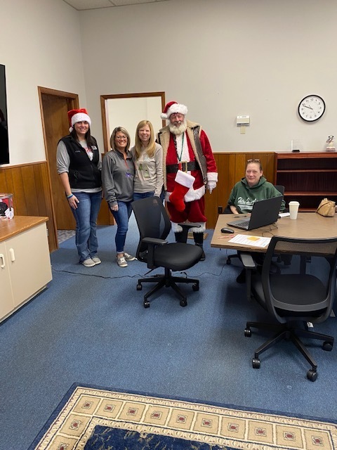 Santa came to visit the Corporation Office today!